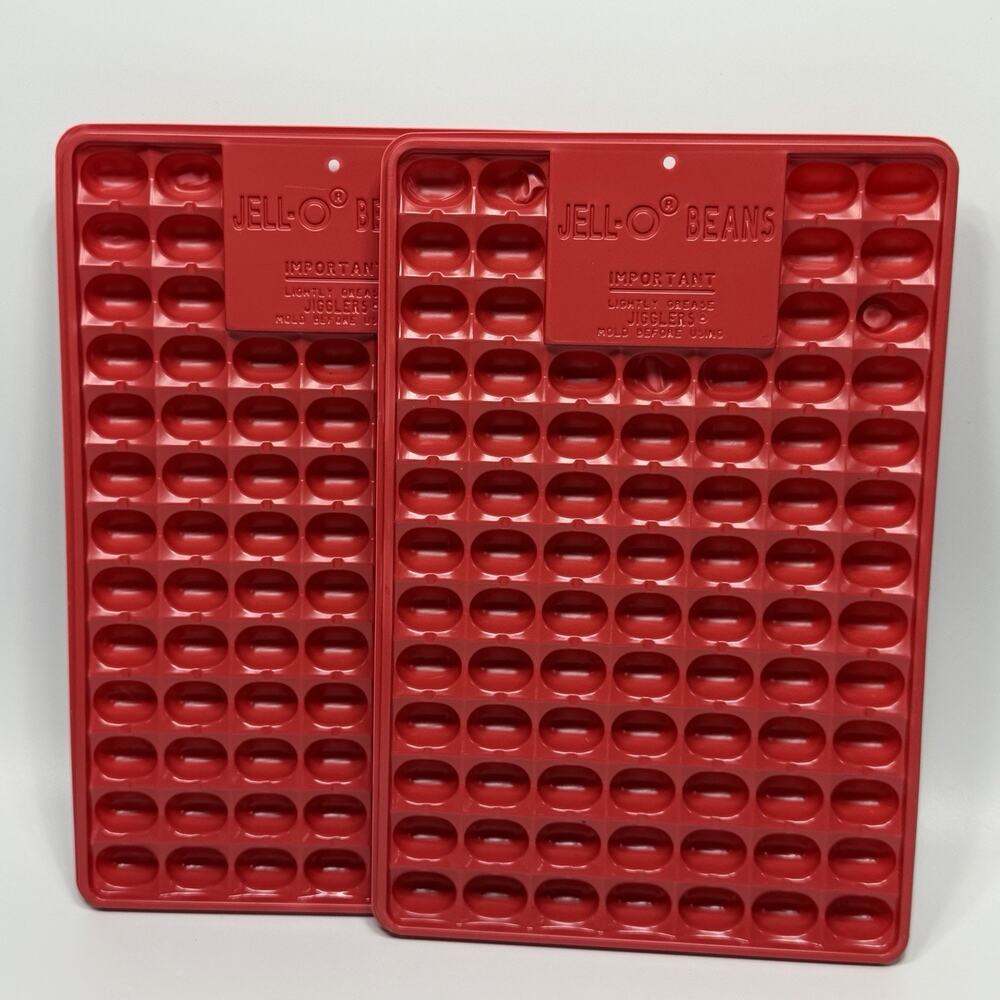 Lot 2 Vintage Jell-O Jelly Bean Jello Molds Easter Jiggler Shooter Mold Tray